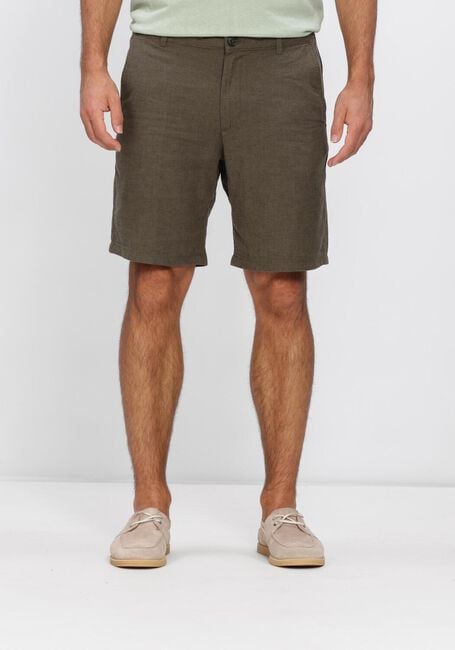 Donkergroene SELECTED MEN Korte broek SLHREGULAR-BRODY LINEN BLD SHORTS NOOS - large