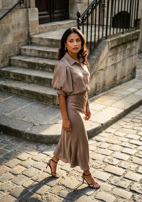 Taupe NOTRE-V Blouses NV-HILLY BLOUSE - large
