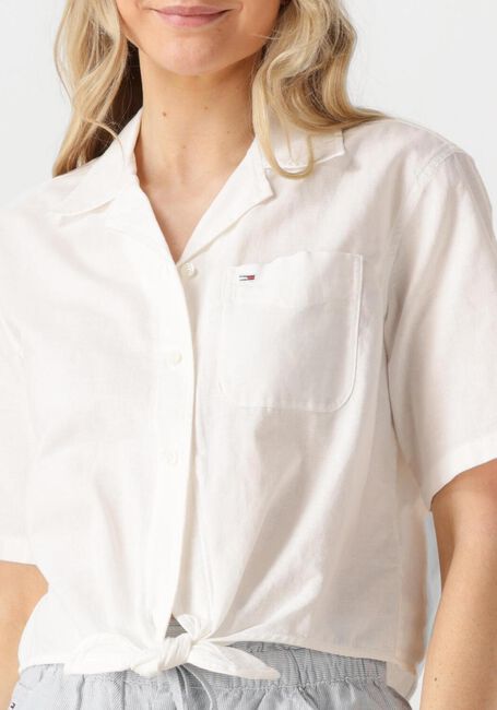 Witte TOMMY JEANS Blouses TJW CRP LINEN SS SHIRT - large