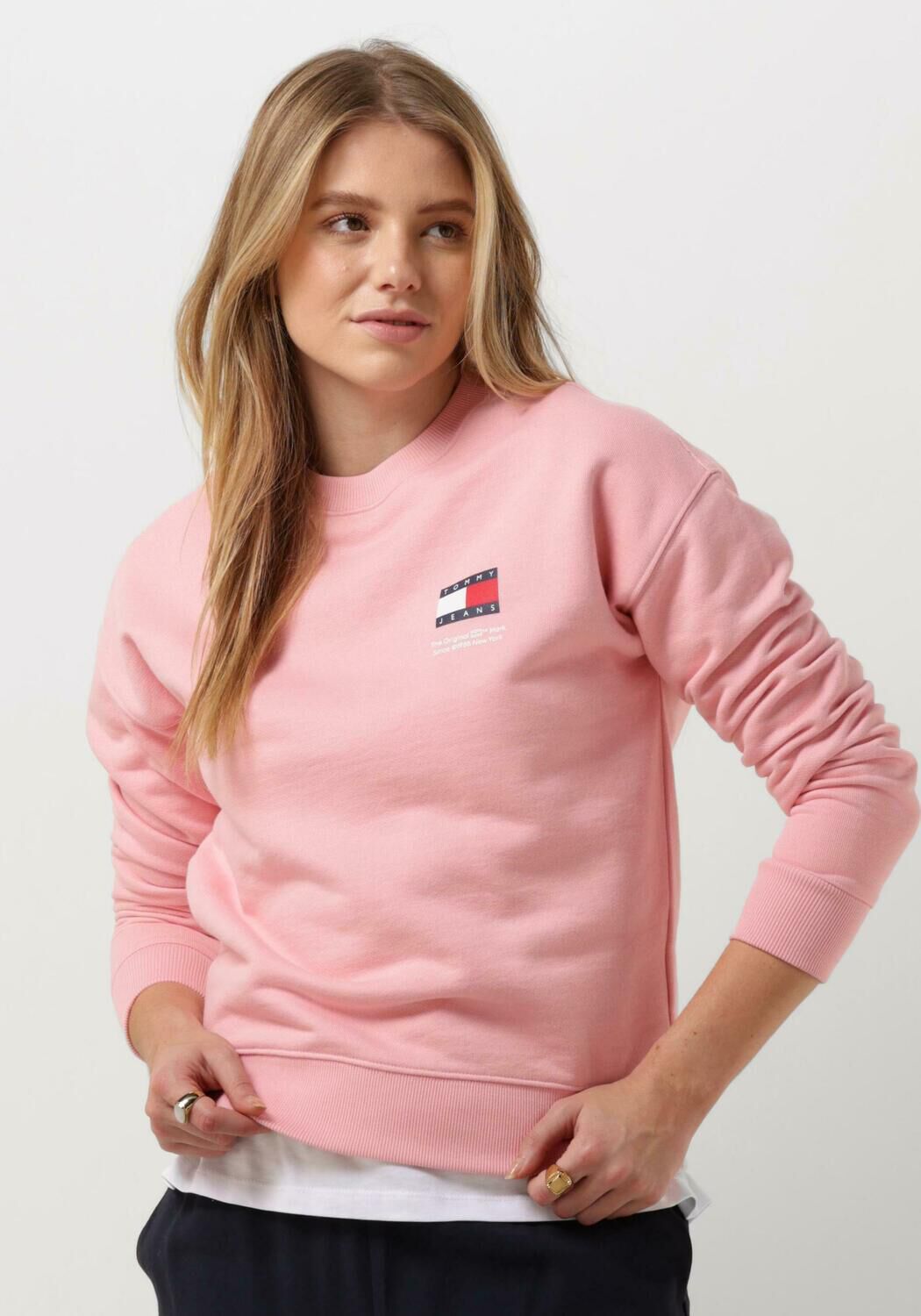 TOMMY JEANS Dames Truien & Vesten Tjw Bxy Graphic Flag Crew Roze