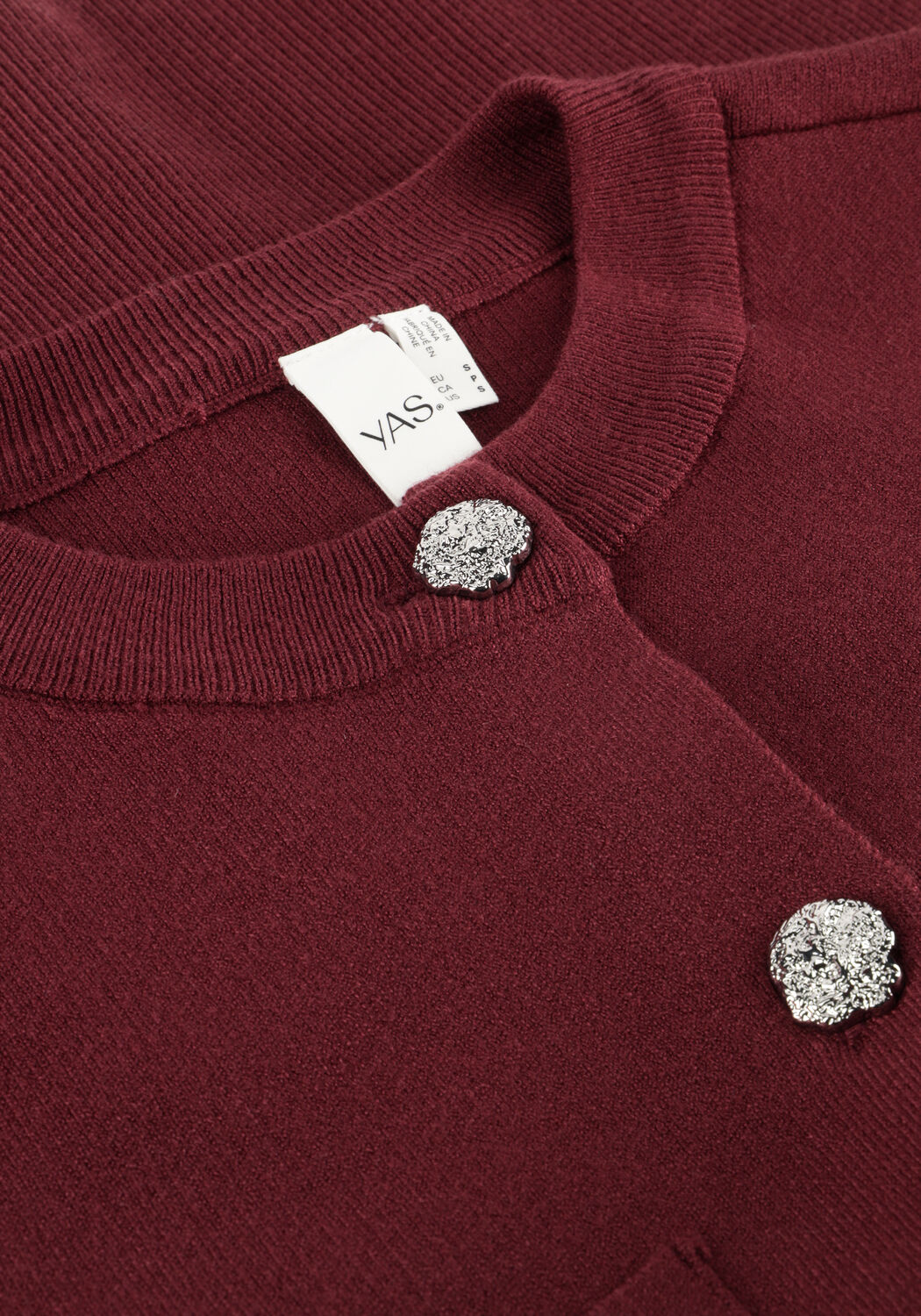 Bordeaux Y.A.S. Vest YASPIMI LS KNIT CARDIGAN S. - large