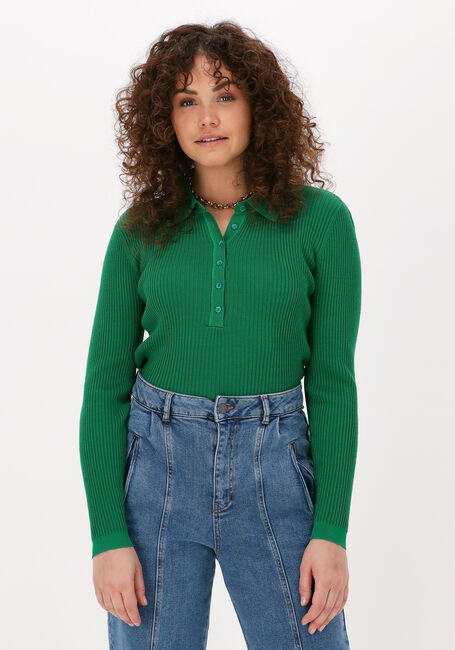 Groene CO'COUTURE Trui BADU POLO KNIT - large