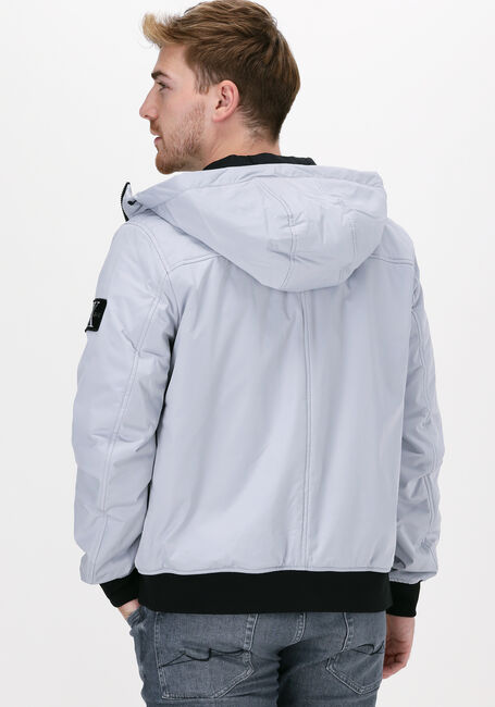 Grijze CALVIN KLEIN Gewatteerde jas HOODED PADDED HARRINGTON JACKE - large