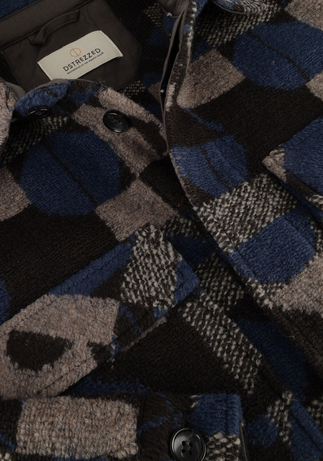 Blauwe DSTREZZED Mantel MAVERICK OVERSHIRT - large