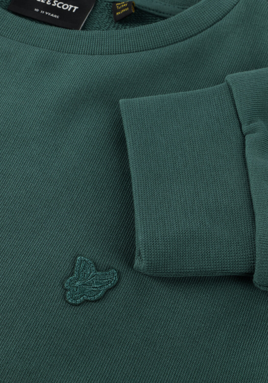 Donkergroene LYLE & SCOTT Sweater DROP SHOULDER CREW BOYS - large