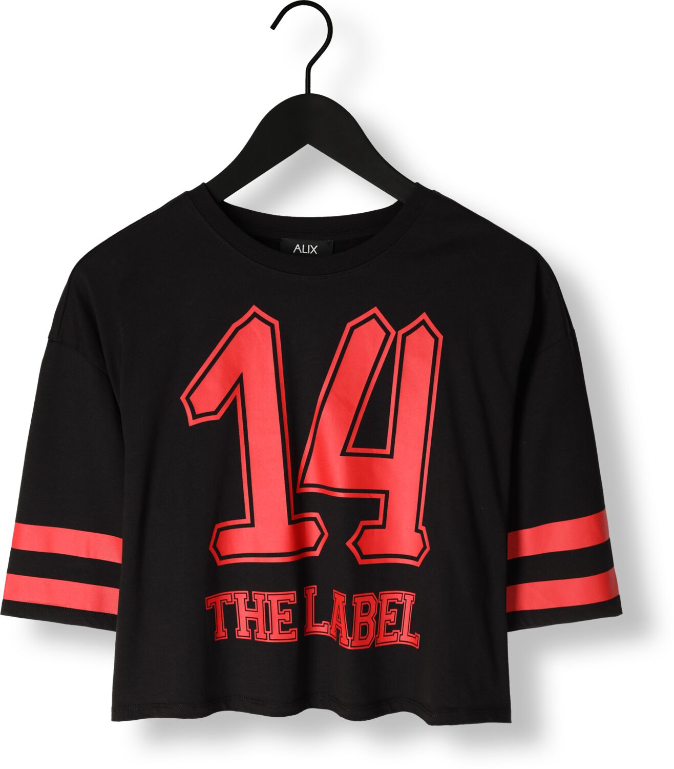 ALIX THE LABEL Dames Tops & T-shirts Ladies Knitted Cropped Sports Zwart