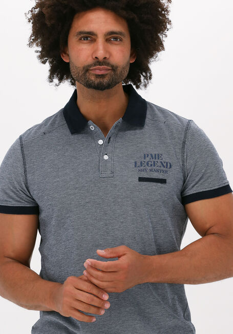 Donkergrijze PME LEGEND Polo SHORT SLEEVE POLO TWO TONE PIQUE - large