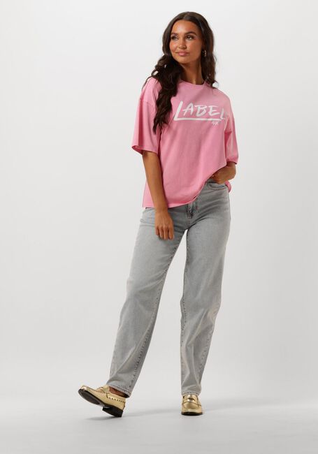 Roze ALIX THE LABEL T-shirt LADIES KNITTED WASHED LABEL T-SHIRT Roze ALIX THE LABEL T-shirt LADIES KNITTED WASHED LABEL T-SHIRT - large