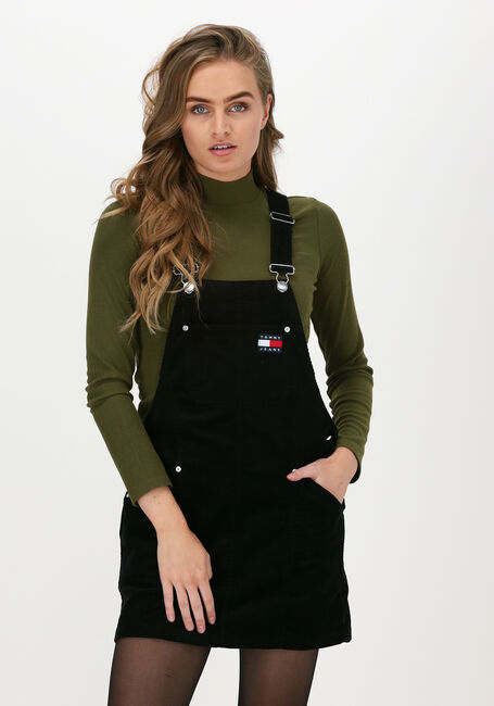 Zwarte TOMMY JEANS Mini jurk TJW CORD BUNGAREE DRESS - large