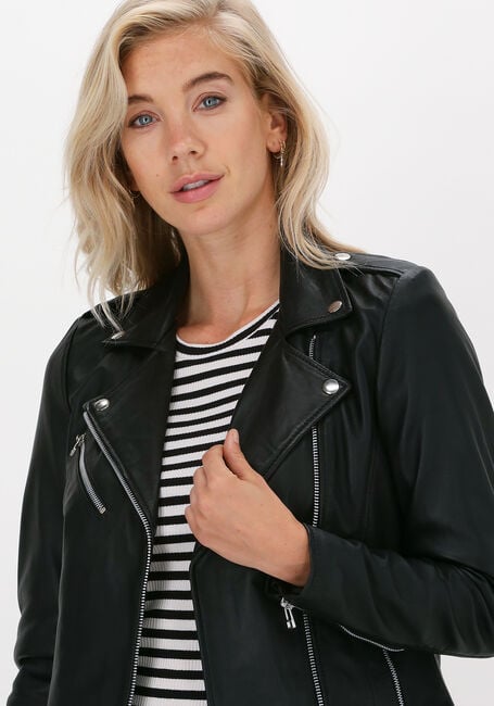 Zwarte GOOSECRAFT Leren jas GC JULIA BIKER - large
