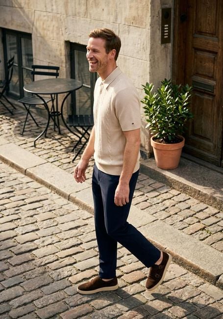 Beige TOMMY HILFIGER Polo DC CABLE POLO - large