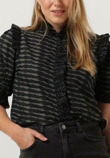 Zwarte NEO NOIR Blouse CHACHA GRAPHIC BLOUSE - large