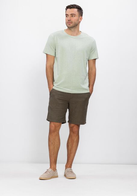 Groene SELECTED MEN T-shirt SLHADAM LINEN BLEND SS TEE NOOS - large
