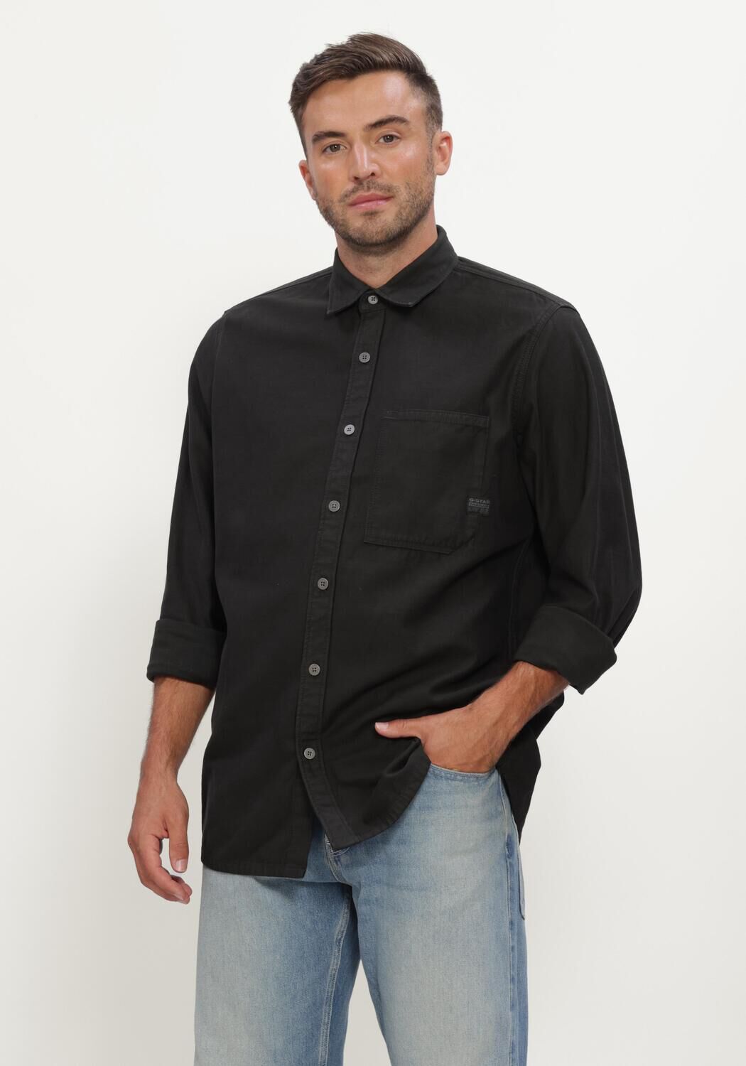 Zwarte G-STAR RAW Blouses REGULAR 1-PKT SHIRT L\S - large