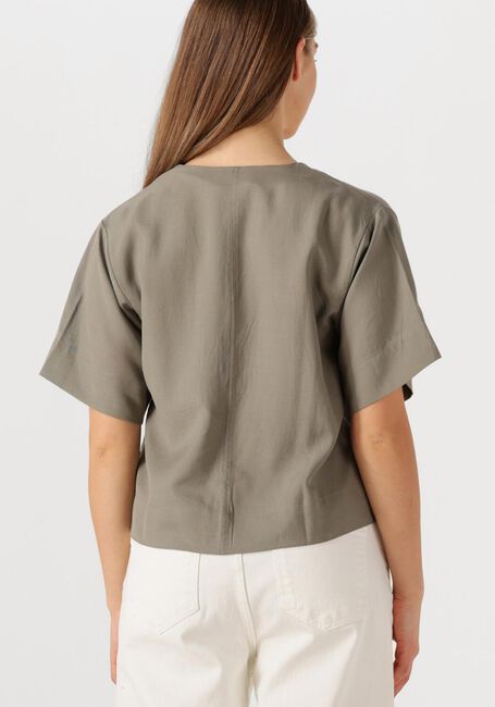 Groene SELECTED FEMME Blouses SLFNATUK 2/4 BOXY TIE TOP - large