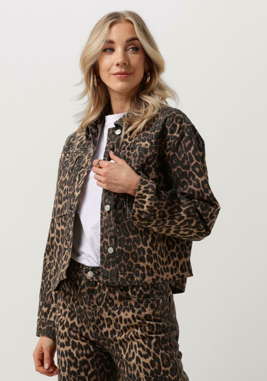 NEO NOIR Emilia Leopard Jacket Bruin