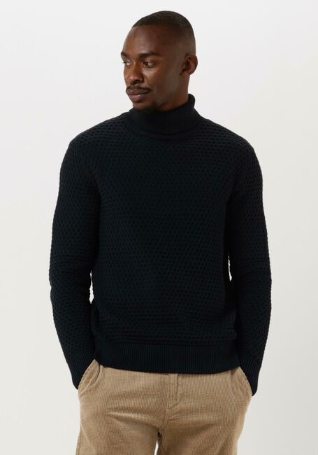 Donkerblauwe SELECTED HOMME Coltrui REMY LS KNIT ALL STU ROLL NECK W CAMP - large