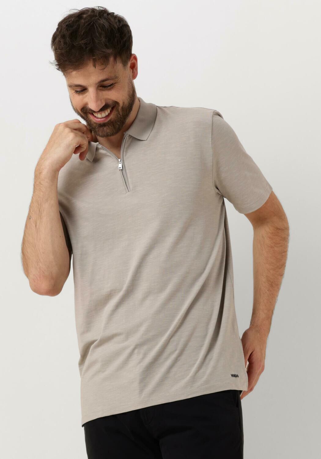 HUGO Poloshirt met korte ritssluiting model 'Dekok'