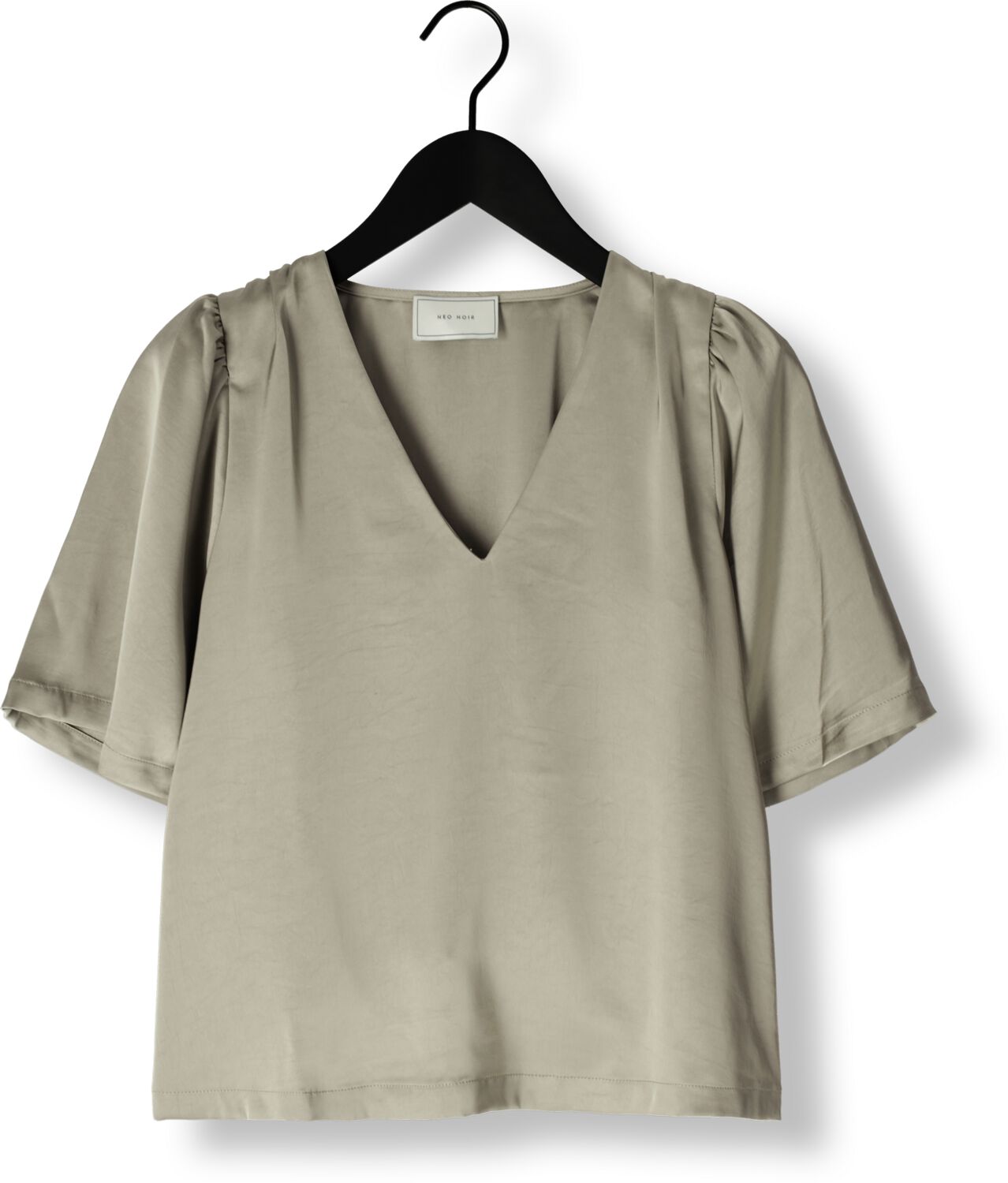 NEO NOIR Dames Blouses Largo Heavy Sateen Blouse Groen