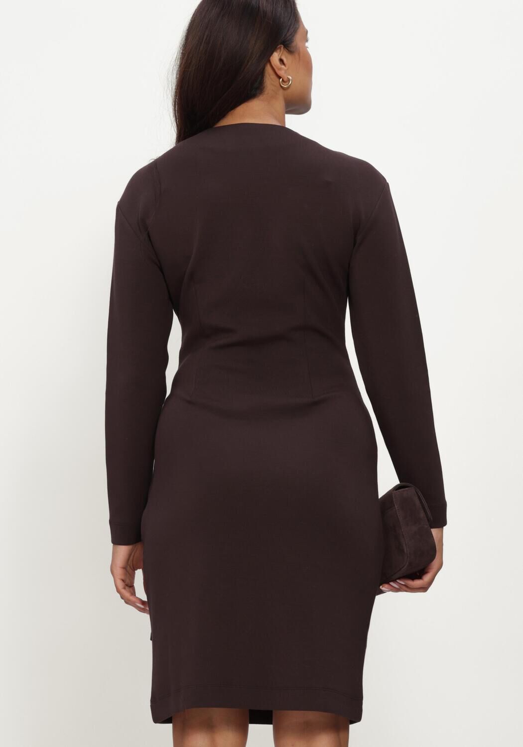 Bruine INWEAR Midi jurk AGGIEIW VINCENT KNOT DRESS - large