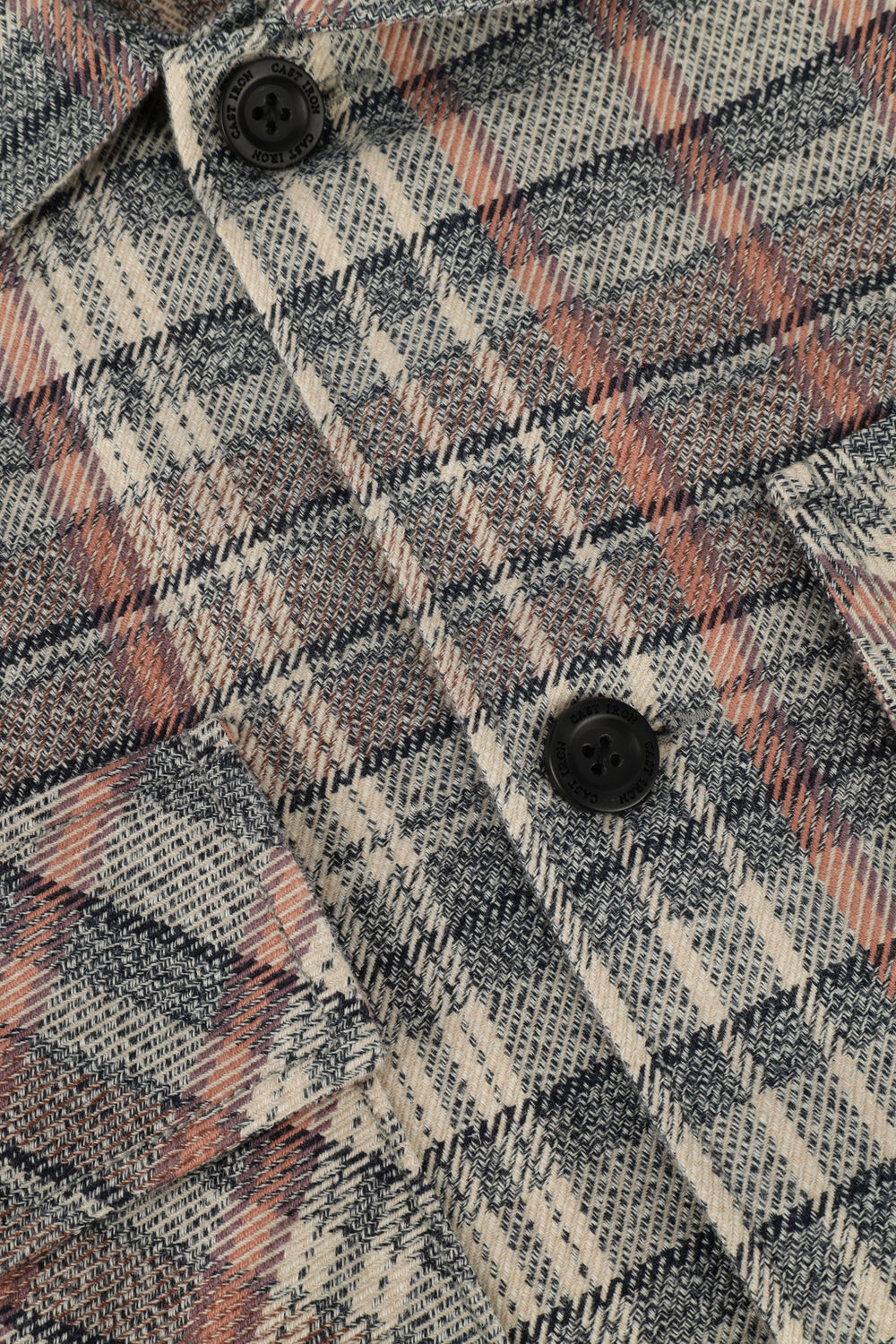 Blauwe CAST IRON Overshirt LONG SLEEVE SHIRT MOULINE CHECK SHIRTJACKET - large