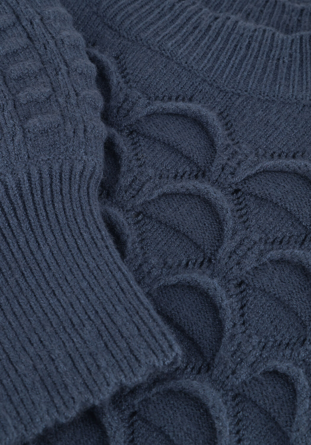 Blauwe OBJECT Trui OBJSIDA KNIT L/S RE PULLOVER - large