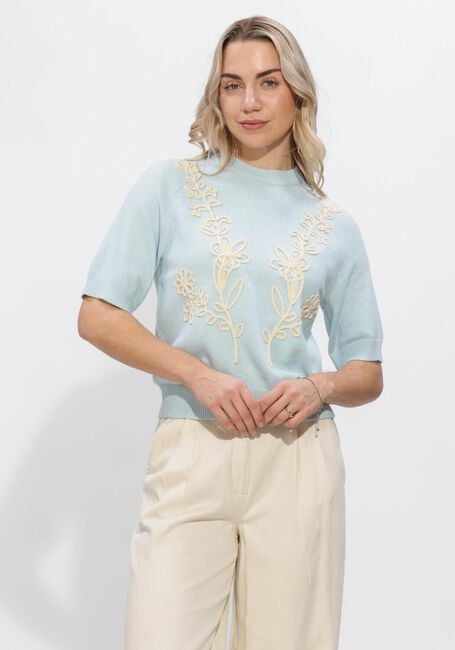 Lichtblauwe OBJECT Trui OBJLANEY RUBIN SS PULLOVER - large