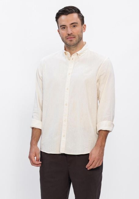 Ecru LES DEUX Casual overhemd KONRAD COTTON LINEN SHIRT - large