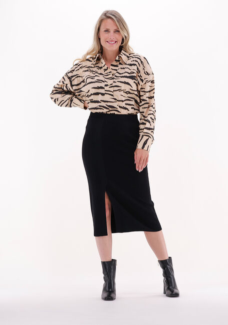 Zwarte SECOND FEMALE Midirok MENTHINA KNIT SKIRT - large