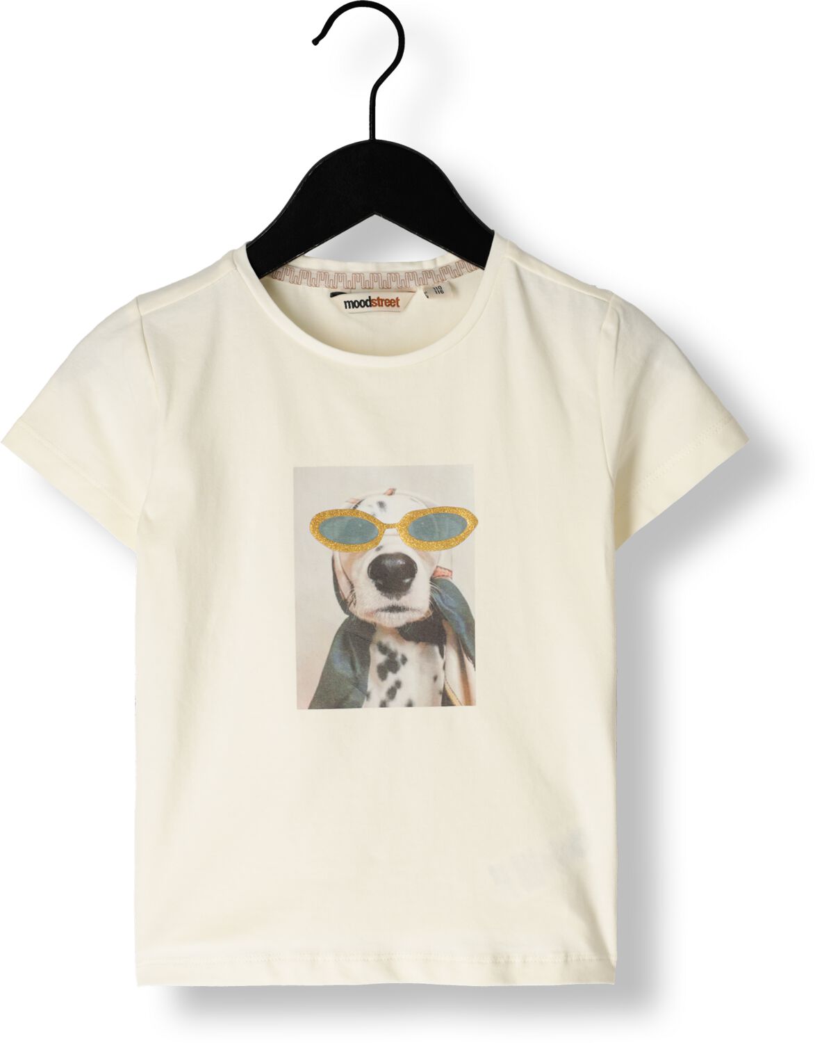 MOODSTREET Meisjes Tops & T-shirts Girls T-shirt Chest Print Ecru
