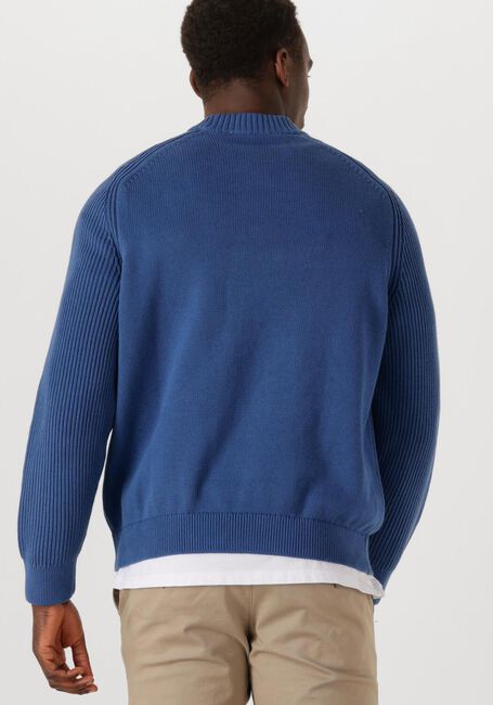 Blauwe SELECTED MEN Trui SLHDERECK LS KNIT RELAXER RIB MOCK NECK - large