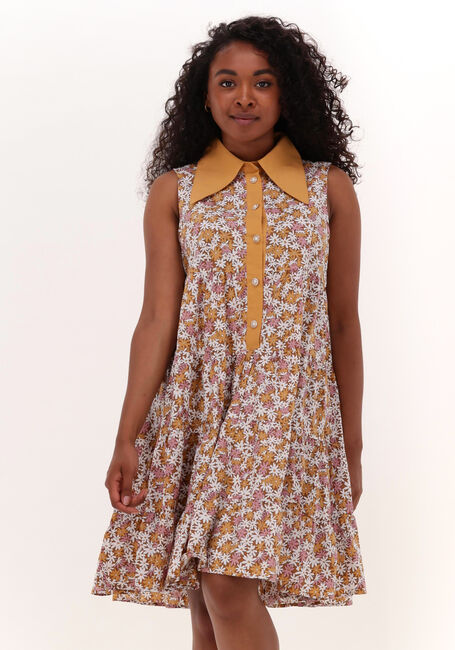 Bruine HUNKON Mini jurk FLEUR - large