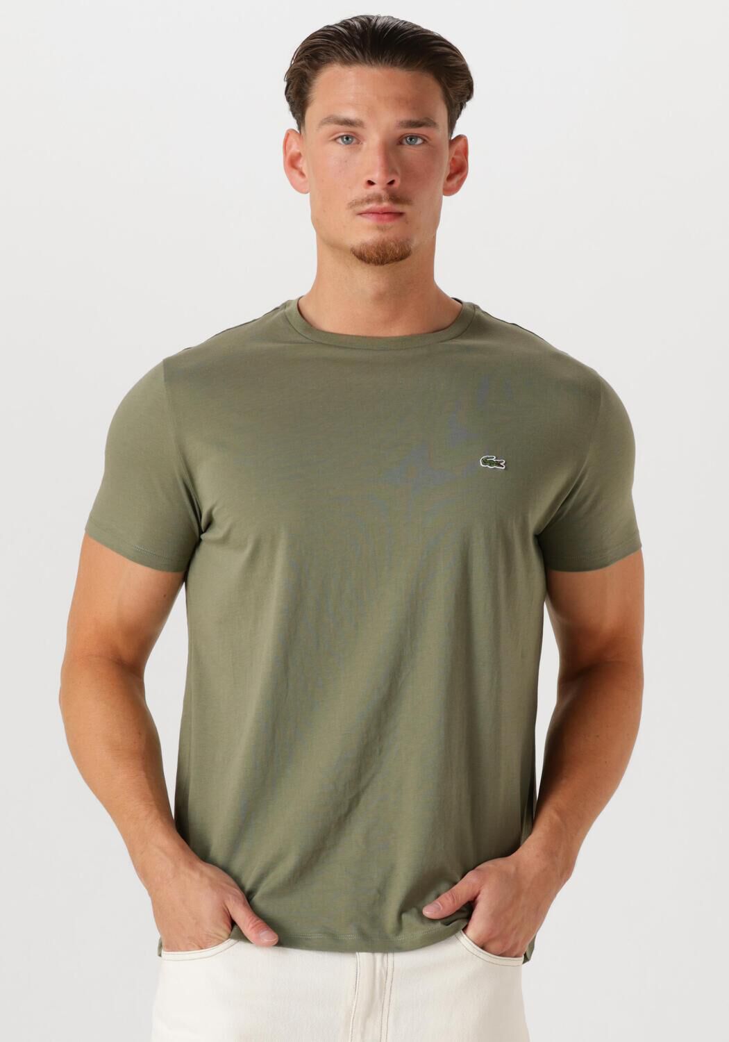 LACOSTE Heren Polo's & T-shirts 1tht1 Mens Tee-shirt 12 Khaki