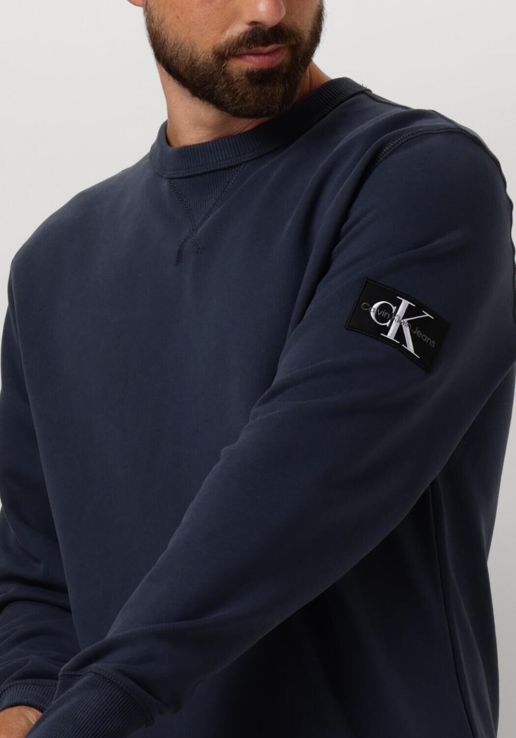 CALVIN KLEIN Heren Truien & Vesten Badge Crew Neck Donkerblauw