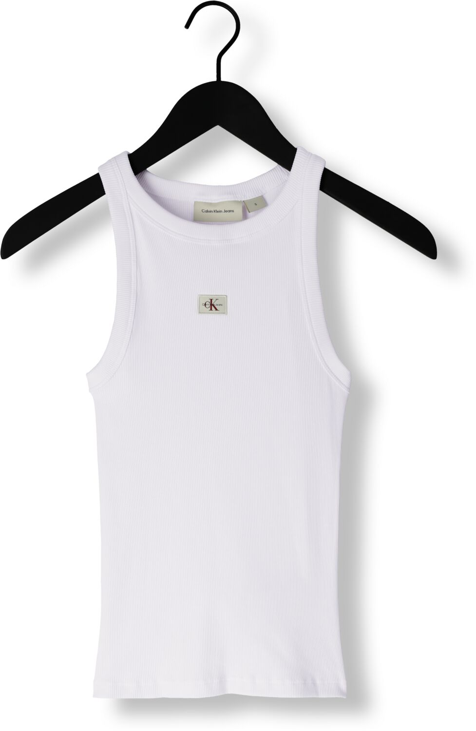CALVIN KLEIN Dames Tops & T-shirts Woven Label Rib Tank Top Wit