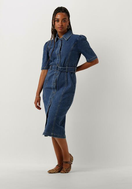 Blauwe OBJECT Mini jurk OBJCAROL DENIM DRESS - large