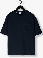 Donkerblauwe SELECTED HOMME T-shirt SLHLOOSSAUL SLUB SS O-NECK TEE