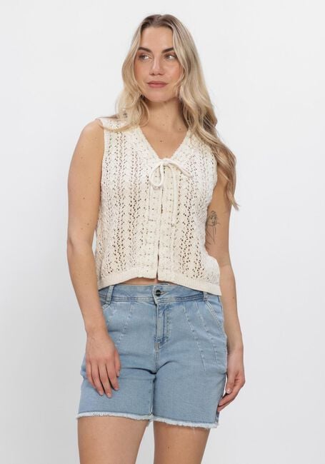 Beige OBJECT Truien/vesten OBJJOLIN S/L RE KNIT TOP - large