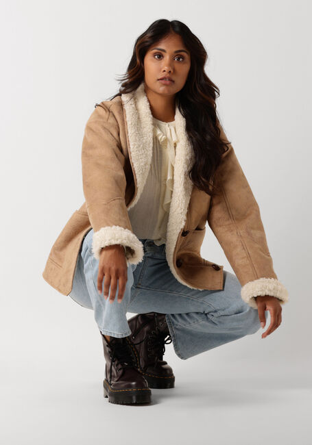 Camel SCOTCH & SODA Leren jas FAUX SHEARLING JACKET WITH SHAWL COLLAR Camel SCOTCH & SODA Leren jas FAUX SHEARLING JACKET WITH SHAWL COLLAR - large