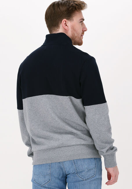 Donkerblauwe FRED PERRY Sweater COLOURBLOCK HALF ZIP SWEATSHIRT - large