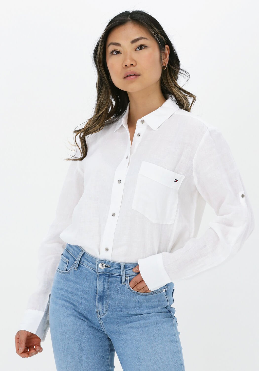 witte tommy hilfiger blouse linen n relaxed long shirt
