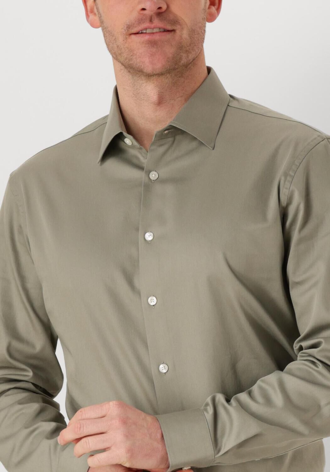 SELECTED HOMME Heren Overhemden Slhslim-performance Shirt Ls Noos Groen