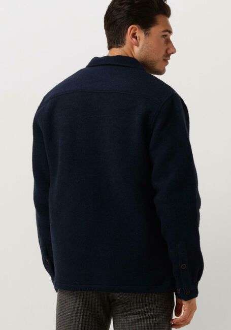 Donkerblauwe ANERKJENDT Overshirt AKLION BOILED WOOL - large