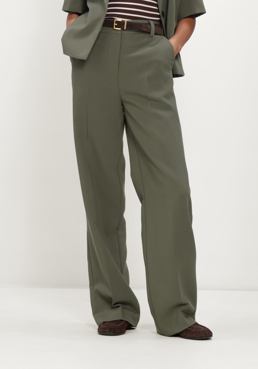 Olijf MODSTR&Ouml;M Wijde broek GALE PANTS - large