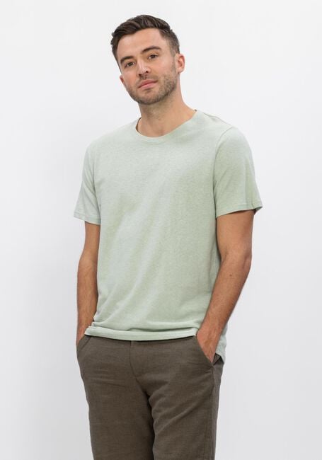 Groene SELECTED MEN T-shirt SLHADAM LINEN BLEND SS TEE NOOS - large