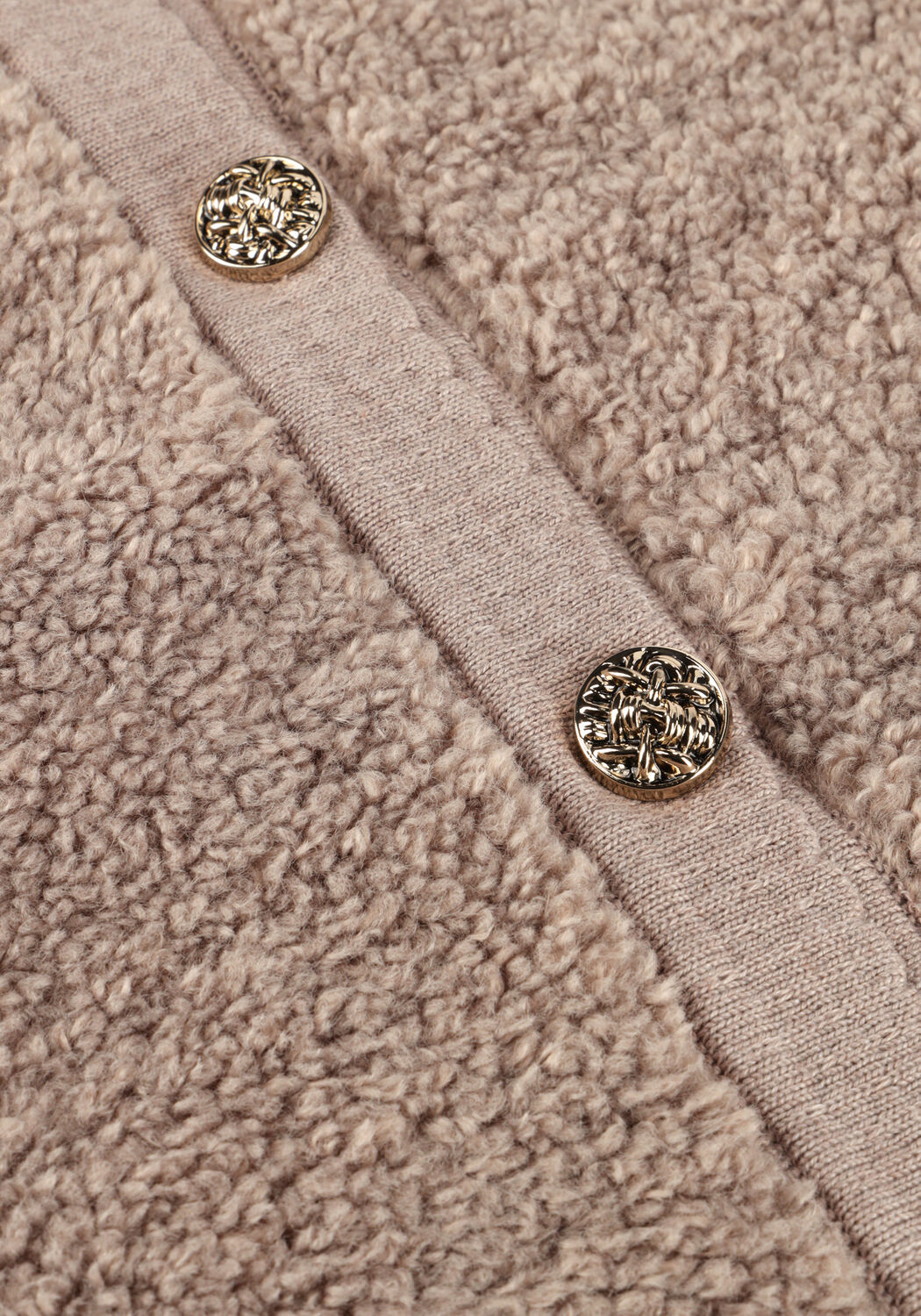 Taupe NEO NOIR Vest LIMO FLUFFY KNIT CARDIGAN - large