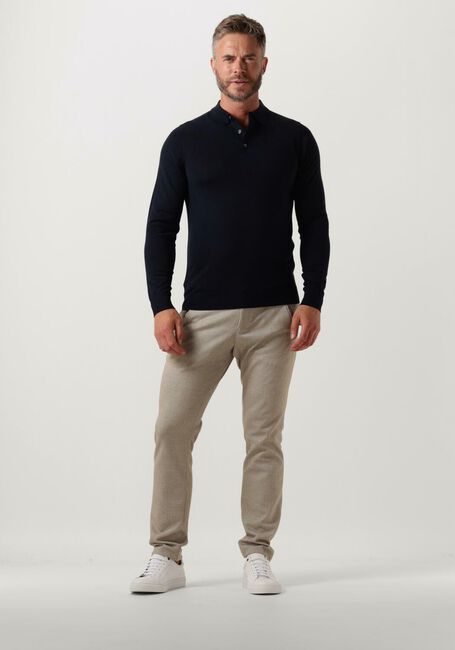 Donkerblauwe PROFUOMO Polo POLO LONGSLEEVE - large
