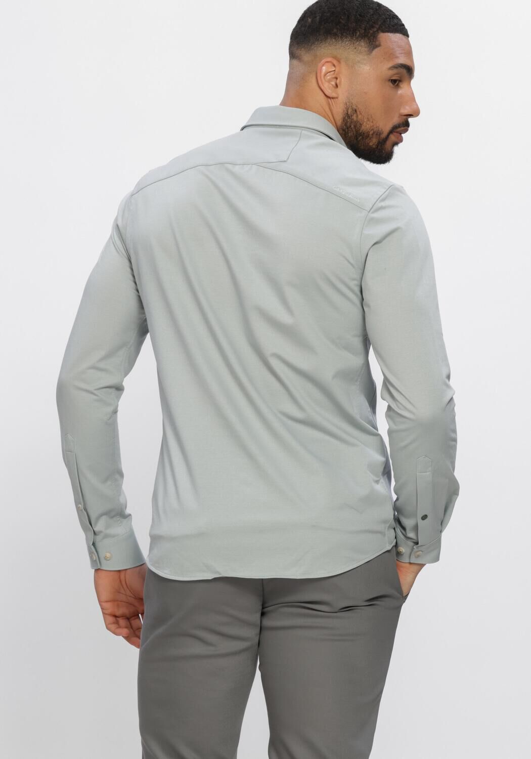 Lichtblauwe CAST IRON Casual overhemd CF TECH TWILL JERSEY - large