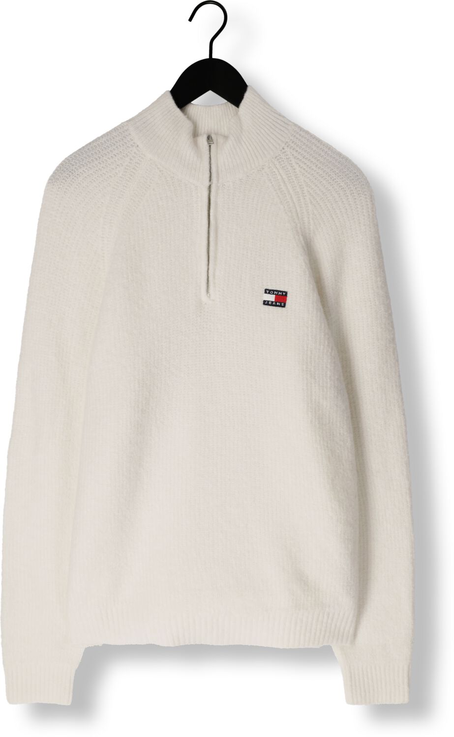 TOMMY JEANS Heren Truien & Vesten Tjm Reg 1 4 Zip Raglan Badge Wit