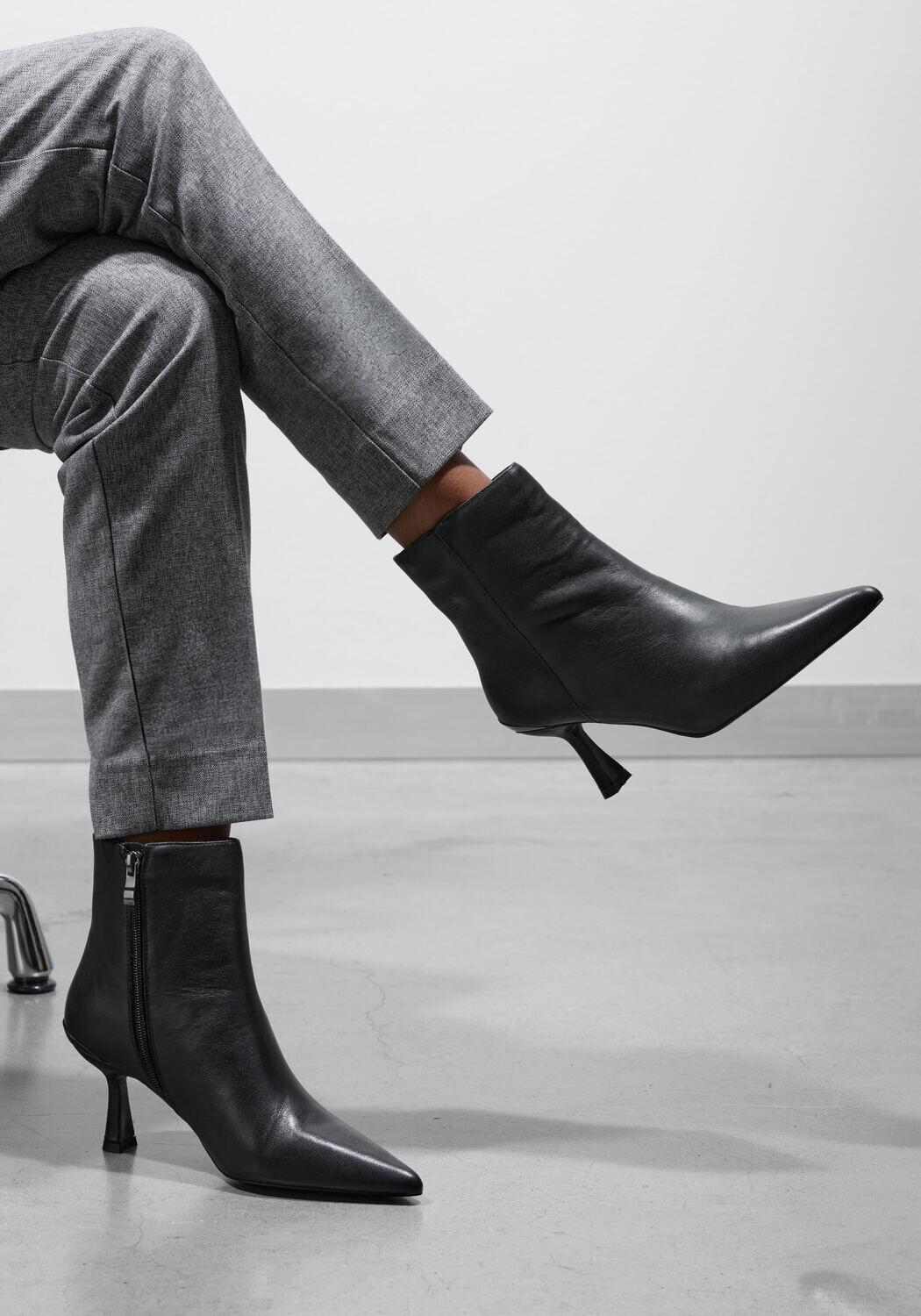 Zwarte STEFANO LAURAN Enkellaarsjes BOTIN - medium